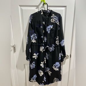 Banana Republic floral midi dress with waist band
